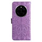 For Honor Magic7 Pro Embossed Sunflower Leather Phone Case(Purple) - 3