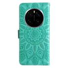 For Honor Magic7 Pro Embossed Sunflower Leather Phone Case(Green) - 3