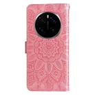 For Honor Magic7 Pro Embossed Sunflower Leather Phone Case(Rose Gold) - 3