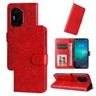 For Honor 300 Pro Embossed Sunflower Leather Phone Case(Red) - 1