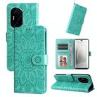 For Honor 300 Ultra Embossed Sunflower Leather Phone Case(Green) - 1