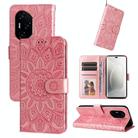 For Honor 300 Ultra Embossed Sunflower Leather Phone Case(Rose Gold) - 1
