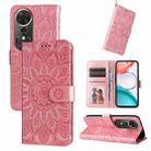 For Honor Play 70 Plus Embossed Sunflower Leather Phone Case(Rose Gold) - 1