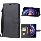 For Xiaomi Redmi Note 12R Leather Phone Case(Black) - 1