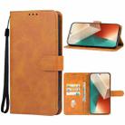 For Xiaomi Redmi Note 13 5G Leather Phone Case(Brown) - 1