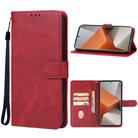 For Xiaomi Redmi Note 13 Pro+ Leather Phone Case(Red) - 1