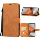 For Xiaomi Redmi Note 13 Pro+ Leather Phone Case(Brown) - 1