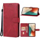 For Xiaomi Redmi Note 13 4G Leather Phone Case(Red) - 1