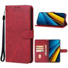 For Xiaomi Poco X6 Neo Leather Phone Case(Red) - 1