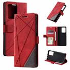 For Redmi Note 12 5G Skin Feel Splicing Leather Phone Case(Red) - 1
