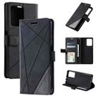 For Redmi Note 12 4G Global Skin Feel Splicing Leather Phone Case(Black) - 1