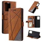 For Redmi Note 12 4G Global Skin Feel Splicing Leather Phone Case(Brown) - 1