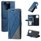 For Redmi 12C Skin Feel Splicing Leather Phone Case(Blue) - 1
