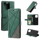 For Redmi 12C Skin Feel Splicing Leather Phone Case(Green) - 1