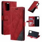 For Xiaomi POCO F5 Skin Feel Splicing Leather Phone Case(Red) - 1