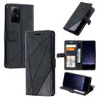 For Redmi Note 12S 4G Global Skin Feel Splicing Leather Phone Case(Black) - 1