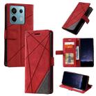 For Xiaomi Redmi Note 13 Pro 5G Skin Feel Splicing Leather Phone Case(Red) - 1