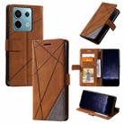 For Xiaomi Redmi Note 13 Pro 5G Skin Feel Splicing Leather Phone Case(Brown) - 1