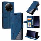 For Xiaomi Redmi A3 Skin Feel Splicing Leather Phone Case(Blue) - 1