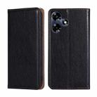 For Infinix Hot 30 4G Gloss Oil Solid Color Magnetic Leather Phone Case(Black) - 1