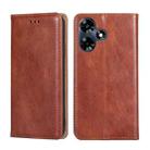 For Infinix Hot 30 4G Gloss Oil Solid Color Magnetic Leather Phone Case(Brown) - 1