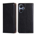 For Infinix Hot 30i 4G Gloss Oil Solid Color Magnetic Leather Phone Case(Black) - 1