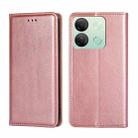 For Infinix Smart 7 HD Gloss Oil Solid Color Magnetic Leather Phone Case(Rose Gold) - 1