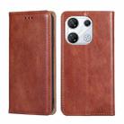 For Infinix GT 10 Pro 5G Gloss Oil Solid Color Magnetic Leather Phone Case(Brown) - 1