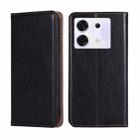 For Infinix Zero 30 5G Gloss Oil Solid Color Magnetic Leather Phone Case(Black) - 1