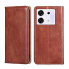For Infinix Zero 30 5G Gloss Oil Solid Color Magnetic Leather Phone Case(Brown) - 1