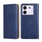 For Infinix Zero 30 5G Gloss Oil Solid Color Magnetic Leather Phone Case(Blue) - 1