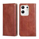 For Infinix Zero 30 4G Gloss Oil Solid Color Magnetic Leather Phone Case(Brown) - 1