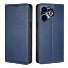For Infinix Hot 40i Gloss Oil Solid Color Magnetic Leather Phone Case(Blue) - 1