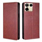 For Infinix Note 40 Pro 5G Gloss Oil Solid Color Magnetic Leather Phone Case(Brown) - 1