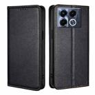 For Infinix Note 40 5G Gloss Oil Solid Color Magnetic Leather Phone Case(Black) - 1