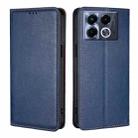 For Infinix Note 40 5G Gloss Oil Solid Color Magnetic Leather Phone Case(Blue) - 1