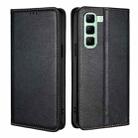 For Infinix Hot 50 4G Gloss Oil Solid Color Magnetic Leather Phone Case(Black) - 1