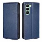 For Infinix Hot 50 4G Gloss Oil Solid Color Magnetic Leather Phone Case(Blue) - 1