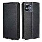 For Infinix Hot 50i 4G Gloss Oil Solid Color Magnetic Leather Phone Case(Black) - 1