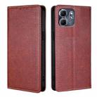 For Infinix Hot 50i 4G Gloss Oil Solid Color Magnetic Leather Phone Case(Brown) - 1