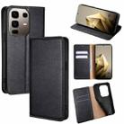 For Infinix Note 50 Pro+ 5G Gloss Oil Solid Color Magnetic Leather Phone Case(Black) - 1