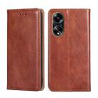 For OPPO A1 5G Gloss Oil Solid Color Magnetic Leather Phone Case(Brown) - 1