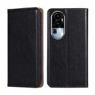 For OPPO Reno10 5G Gloss Oil Solid Color Magnetic Leather Phone Case(Black) - 1