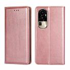 For OPPO Reno10 Pro 5G Gloss Oil Solid Color Magnetic Leather Phone Case(Rose Gold) - 1