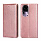 For OPPO Reno10 Pro+ 5G Gloss Oil Solid Color Magnetic Leather Phone Case(Rose Gold) - 1