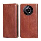 For Realme 11 5G Gloss Oil Solid Color Magnetic Leather Phone Case(Brown) - 1