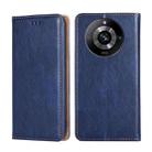 For Realme 11 Pro / 11 Pro+ 5G Gloss Oil Solid Color Magnetic Leather Phone Case(Blue) - 1