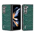 For Samsung Galaxy Z Fold5 ABEEL Genuine Leather Sky Series Black Edge Phone Case(Green) - 1