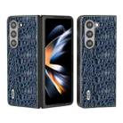 For Samsung Galaxy Z Fold5 ABEEL Genuine Leather Sky Series Black Edge Phone Case(Blue) - 1