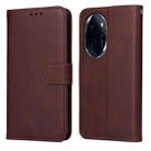 For Honor 100 Pro Classic Calf Texture Flip Leather Phone Case(Brown) - 1